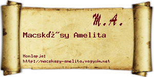 Macskásy Amelita névjegykártya